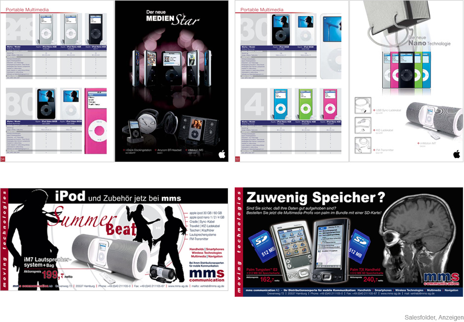 mms / Salesfolder, Anzeigen