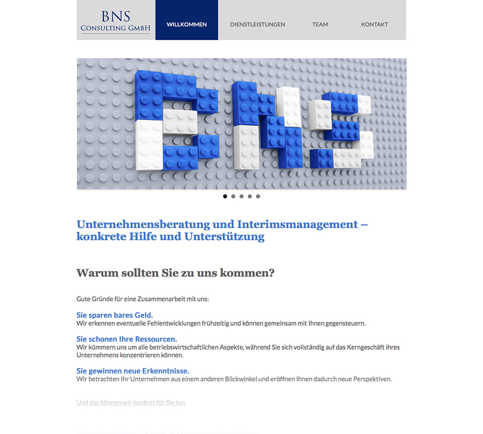 Webseite BNS Consulting