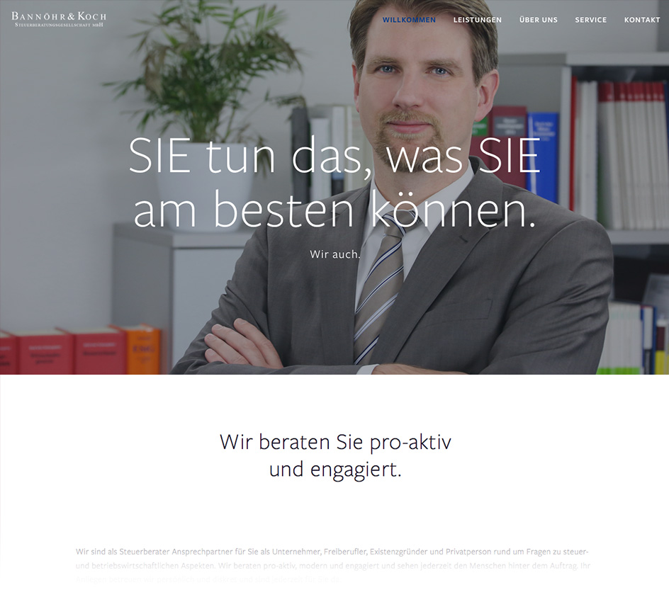 Webseite Bannöhr & Koch Steuerberatungsgesellschaft